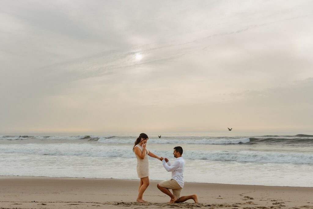 O pedido de casamento na praia